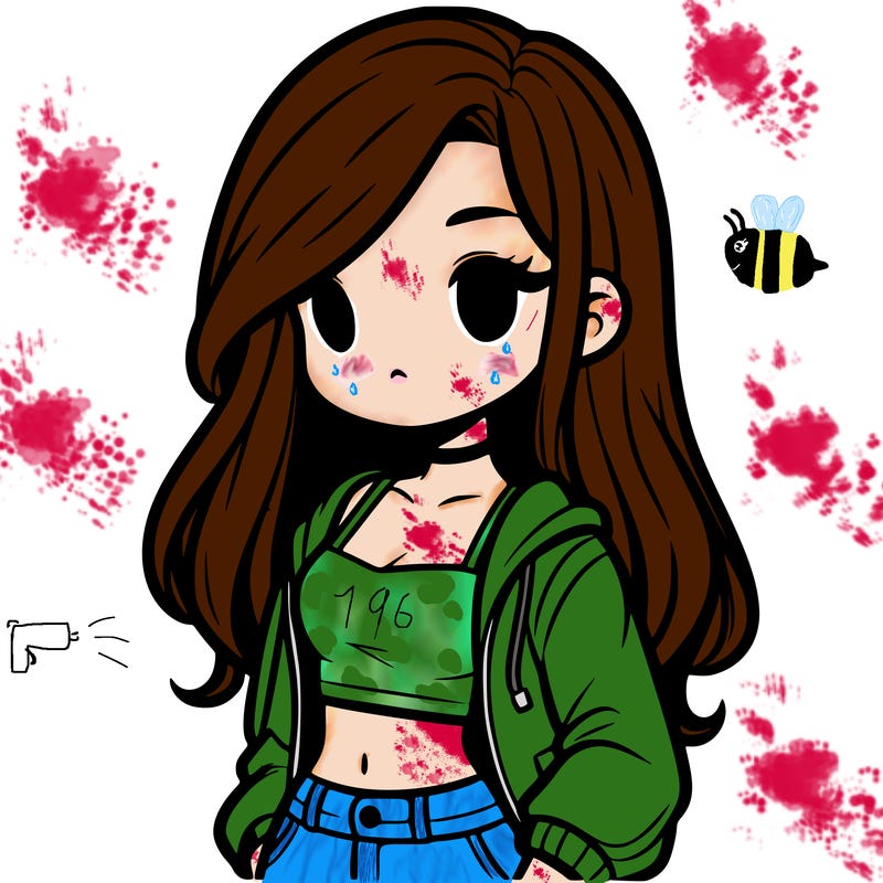 girl with long hair crop top and jacket