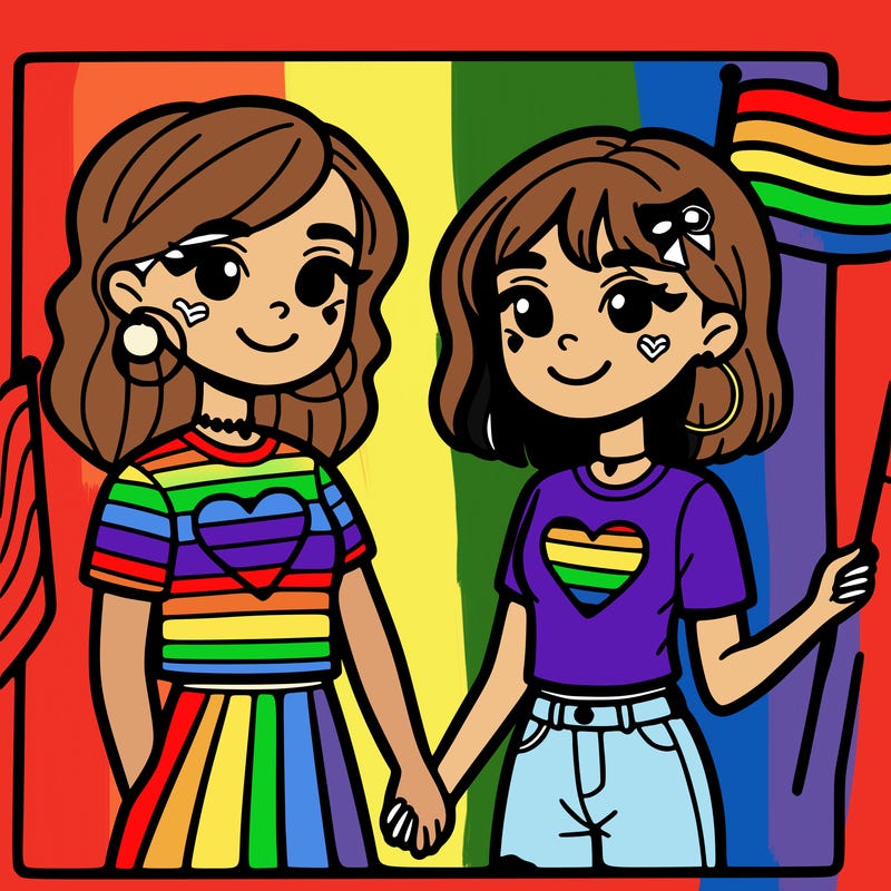 two girls, pride month