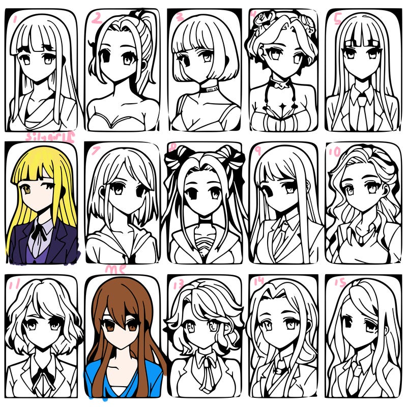 girls that look diffrent anime