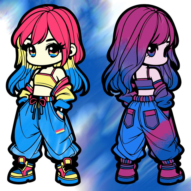 girl in crop top and baggy pants