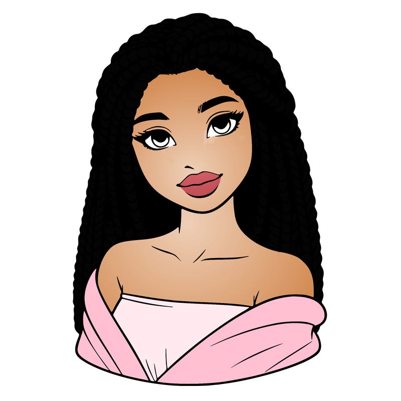 realistic african american with braids