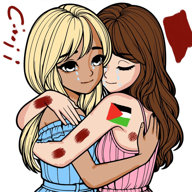 realistic girls hugging