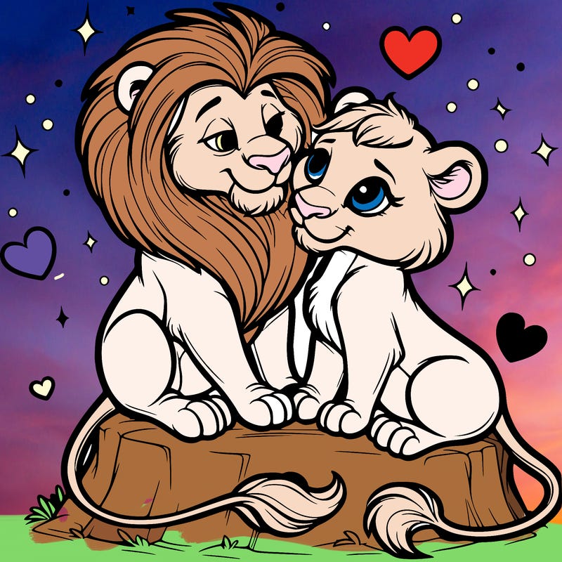 lion and lioness inlove