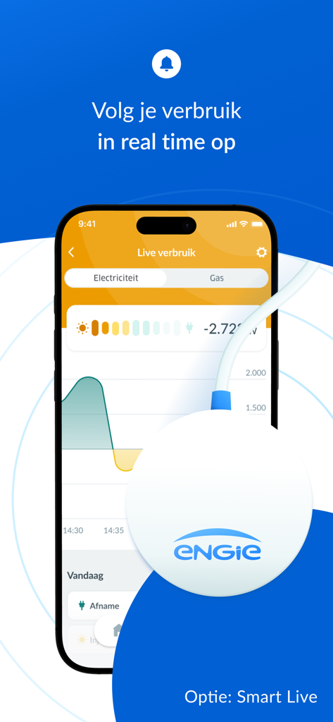 ENGIE Smart App - Real-time energy consumption graph displayed on a smartphone within the ENGIE Smart App