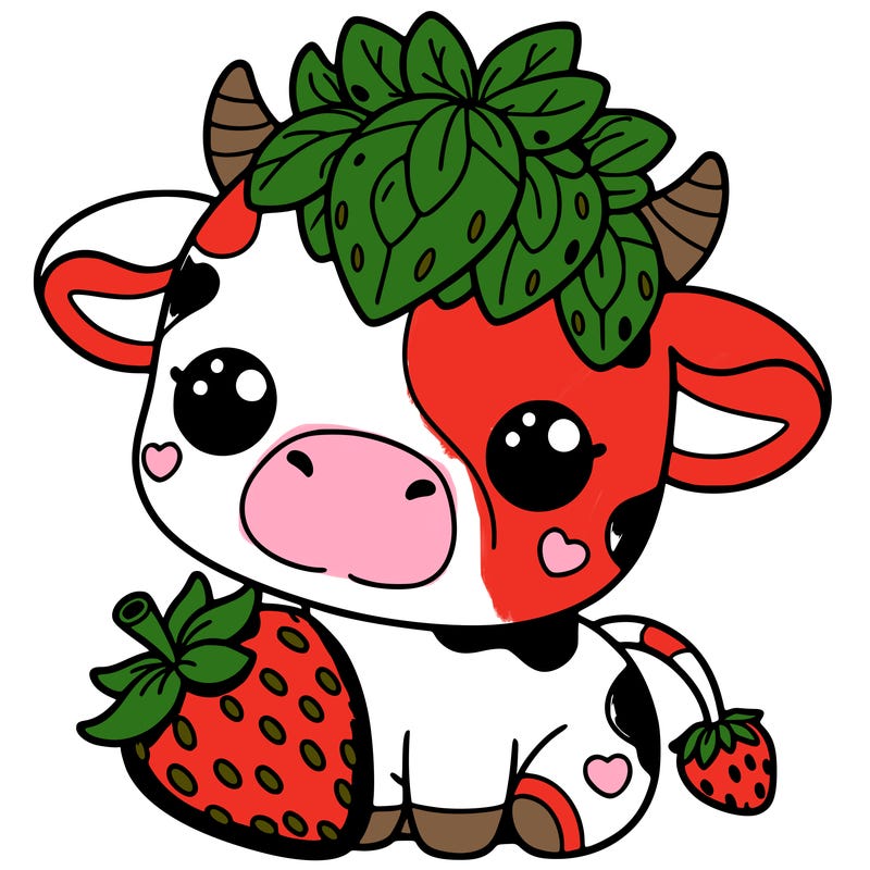 cute strawberry cow