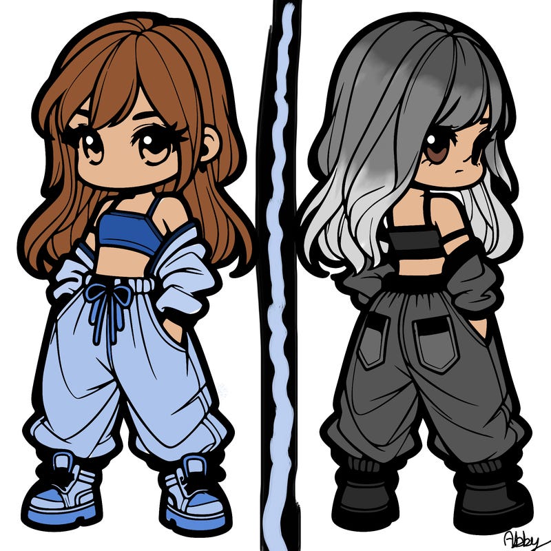 girl in crop top and baggy pants