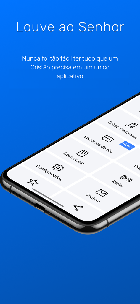 Biblia Sagrada Offline - Pantalla principal de la aplicación Biblia Sagrada sin Conexión mostrando iconos de menú para devocional diario y radio cristiana