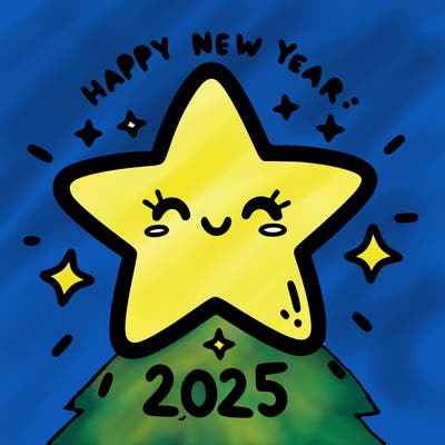 happy new year 2025 star wish