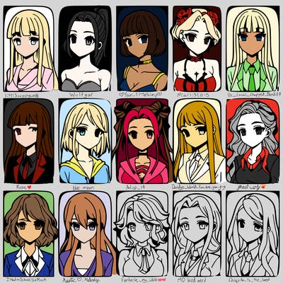 girls that look diffrent anime