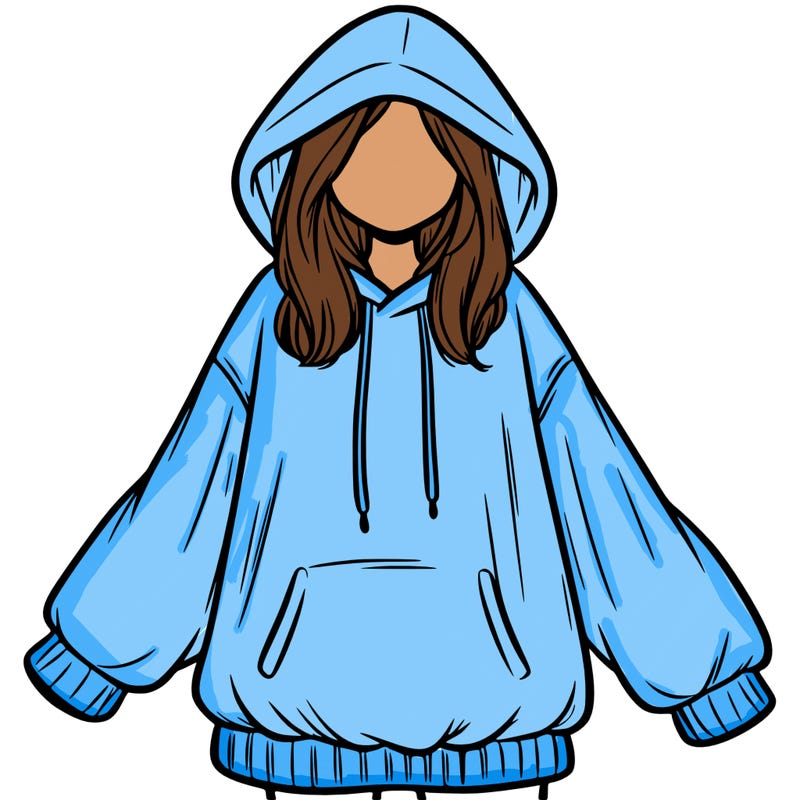 girl in oversized hoodie