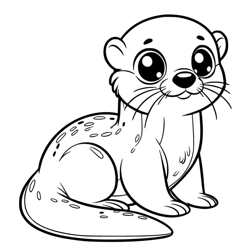 otter, big eyes, full body