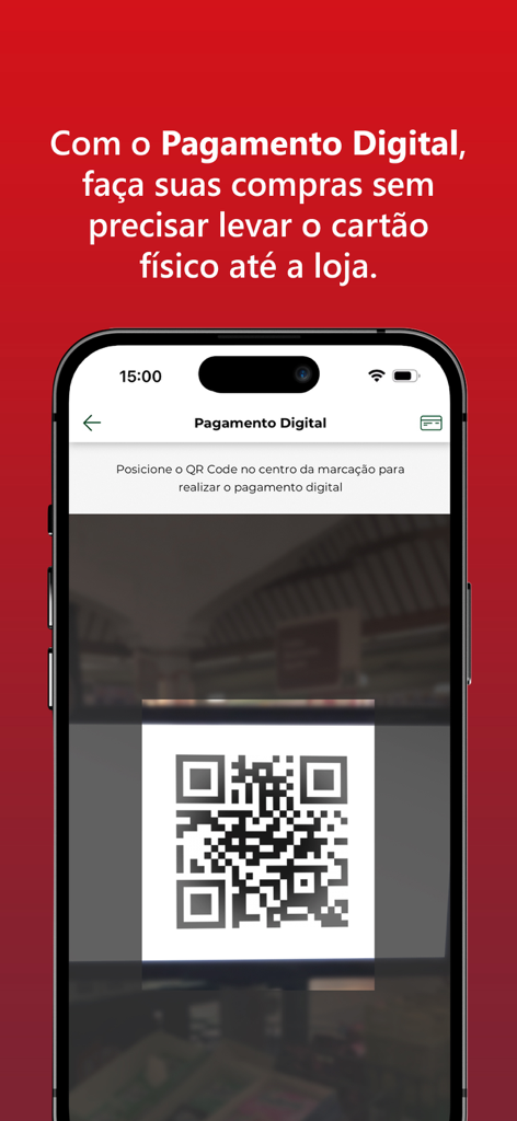 Cartões Zaffari Bourbon Cestto - Mobile screen showing a QR code for digital payment in the Zaffari Bourbon app