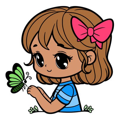 girl with a butterfly