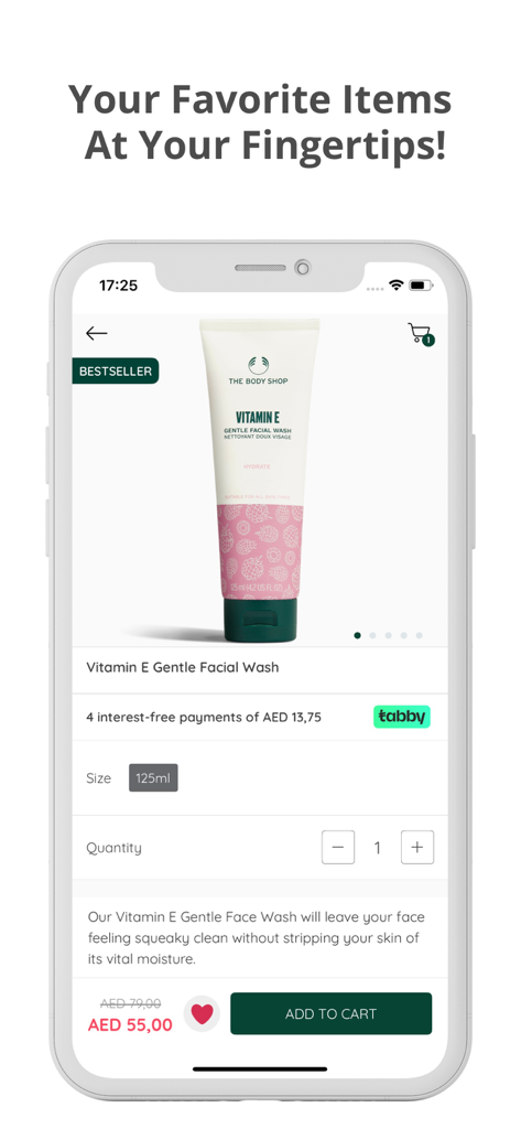 The Body Shop UAE - Produktseite für Vitamin E Gentle Facial Wash in der mobilen App The Body Shop UAE