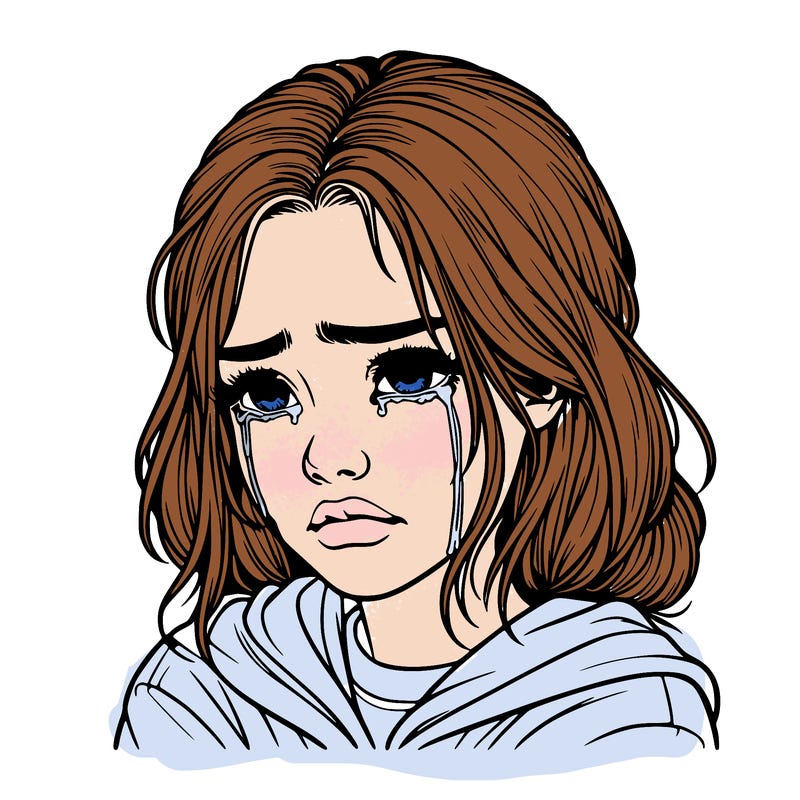 realistic crying girl