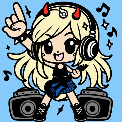 rock music girl 🤘