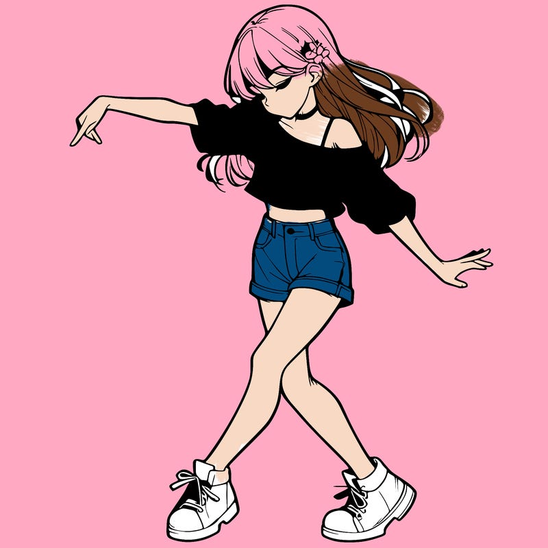 realistic girl danceing