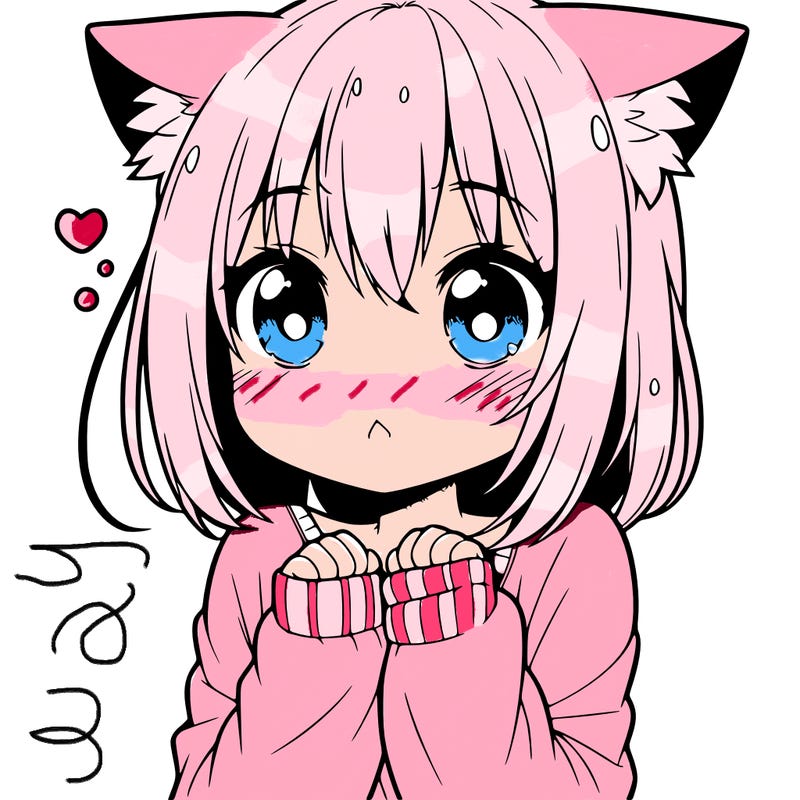 shy anime catgirl