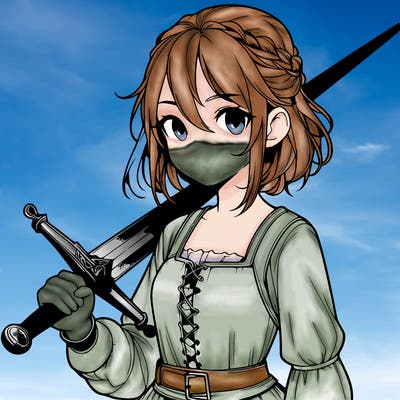 realistic girl with a sword