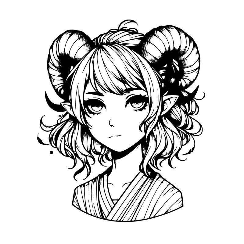 realistic girl with horns