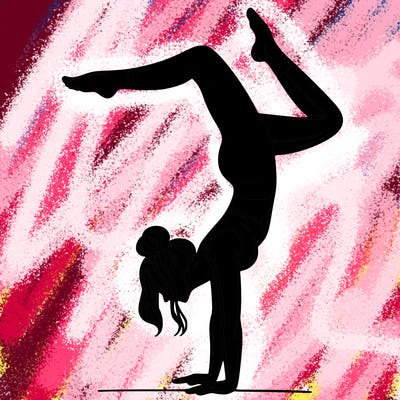 a woman doing a handstand