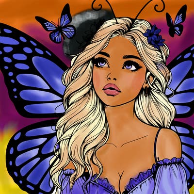 butterfly fairy realistic girl