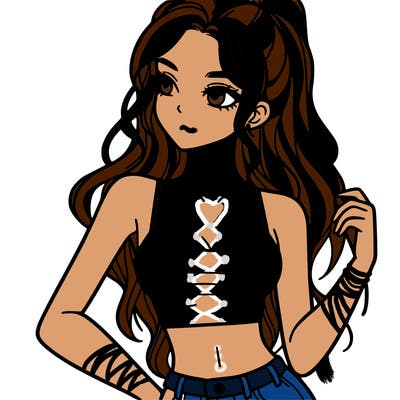 girl in crop top