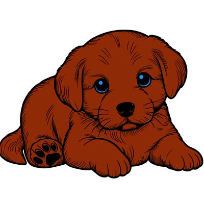 a cute realistic puppy