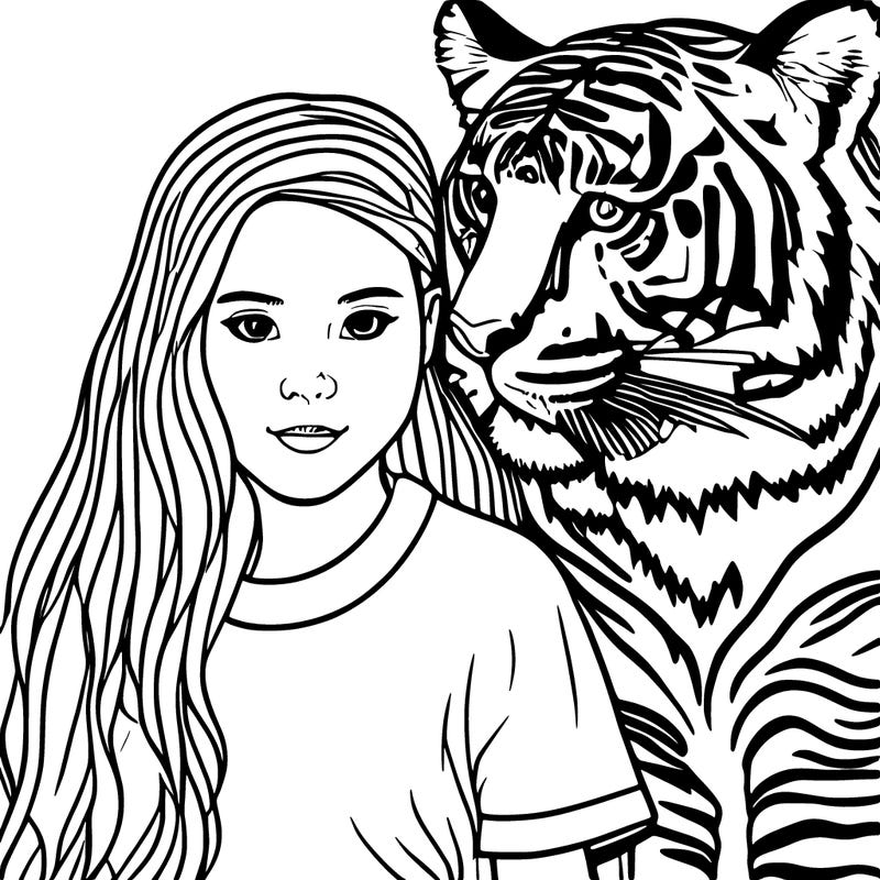 girl with tiger