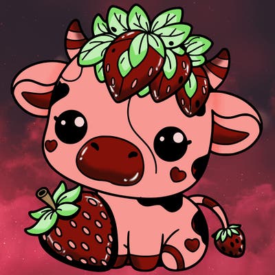 cute strawberry cow