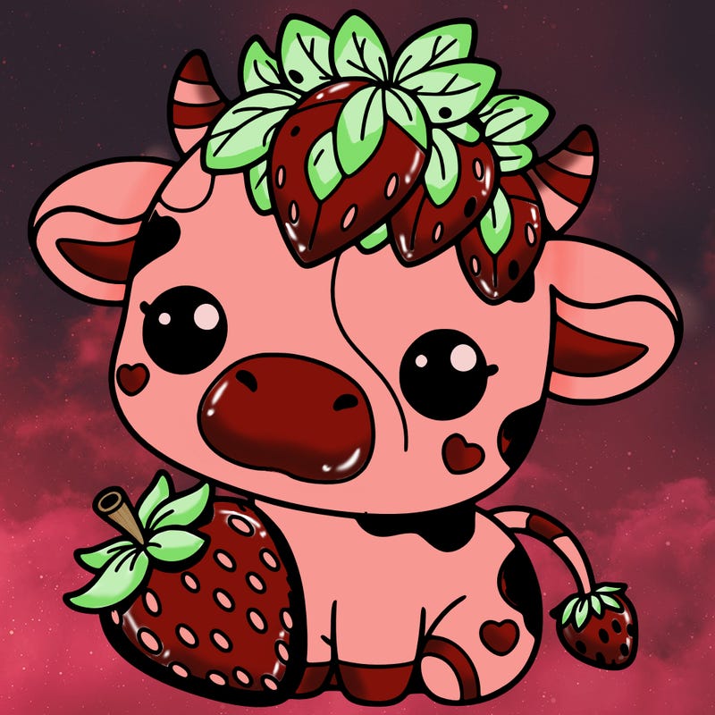 cute strawberry cow