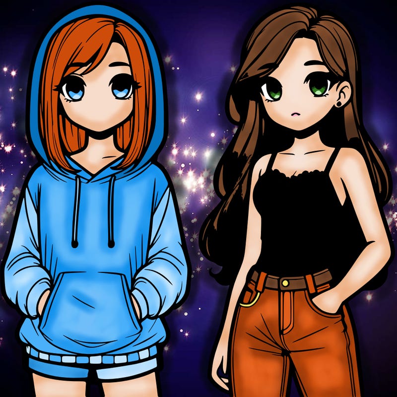 two teenager girls one wearing a hoodie and shorts and the other way and crop top and jeans