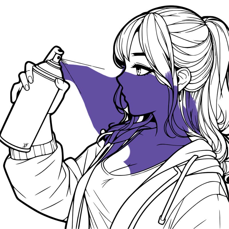 a realistic girl spray, painting