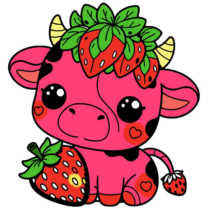 cute strawberry cow
