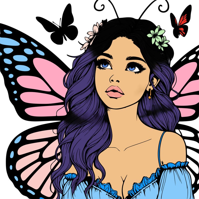 butterfly fairy realistic girl