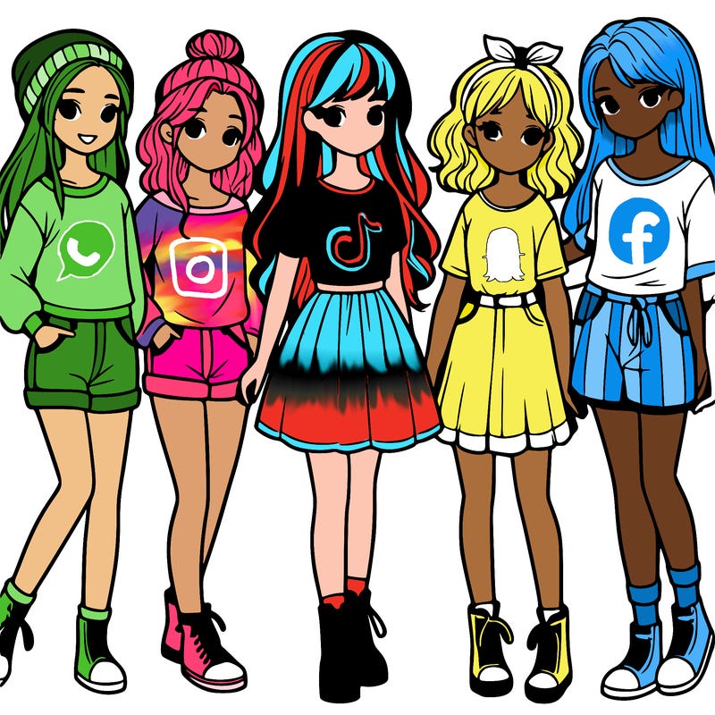 a group of five girls