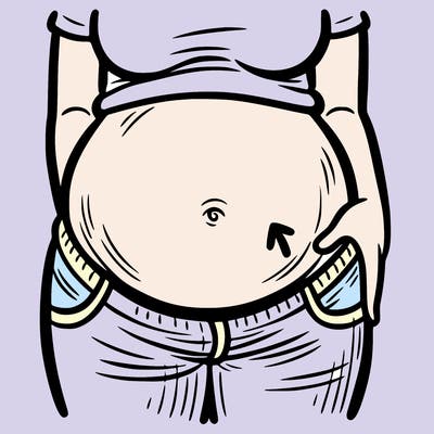 big tummy person just showing the tummy