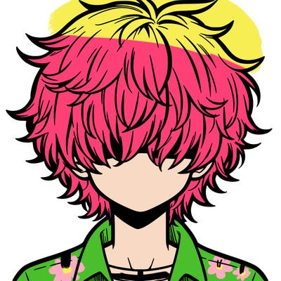 manga boy fluffy hair covering his eyes