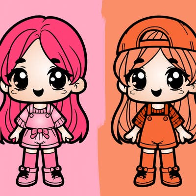 2 girls