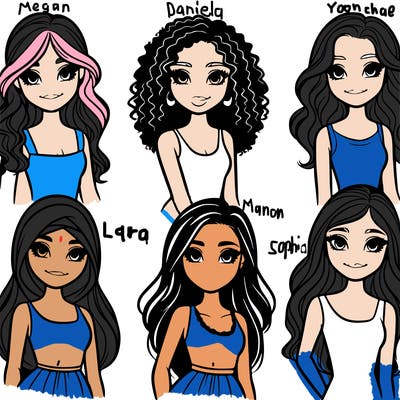 five beautiful girls