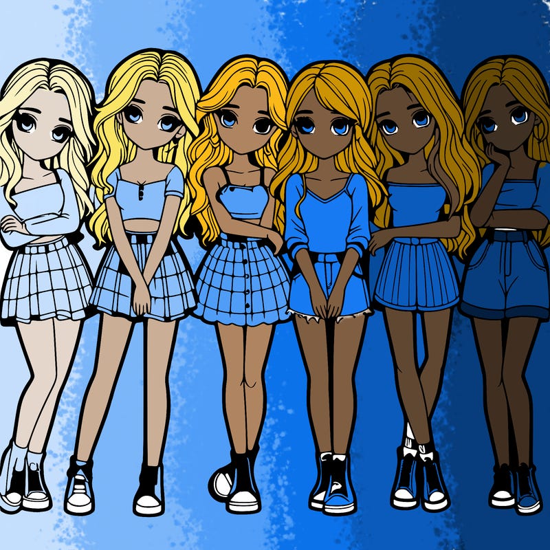 a group of girls realistic