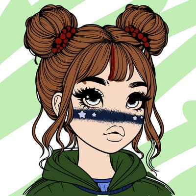 realistic girl with space buns