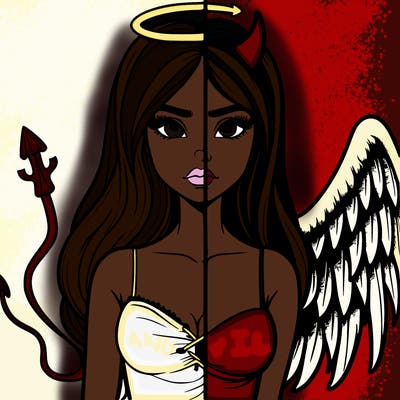 devil vs angel realistic girl