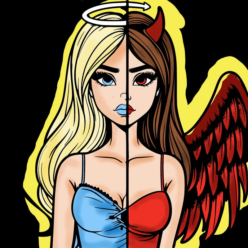 devil vs angel realistic girl