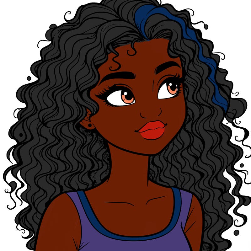 realistic girl with curly hair