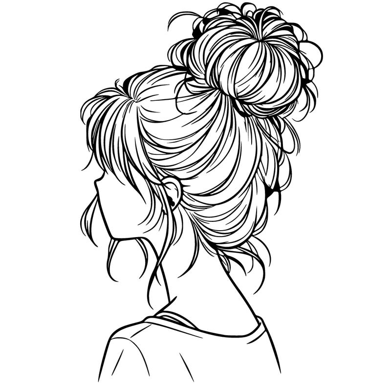 a realistic girl with a messy bun