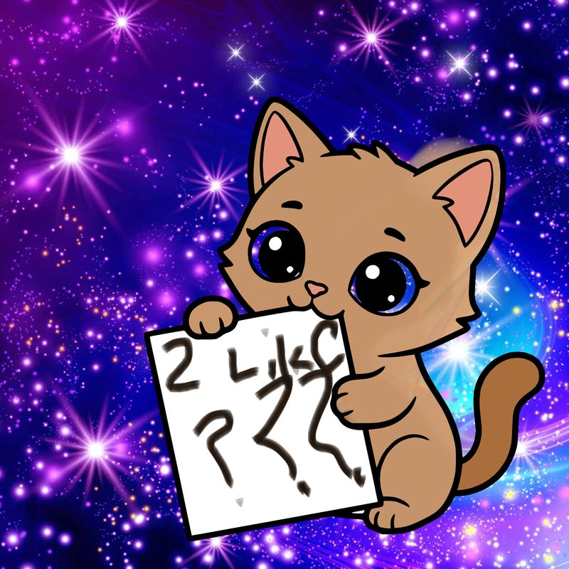 a small cat with a blank sheet of paper in its hand. the cat is sooooooo cute!