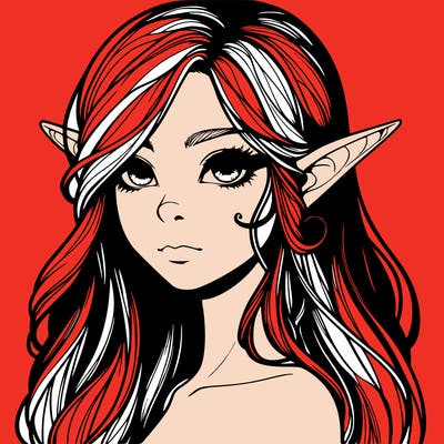 elf girl realistic dark fantasy