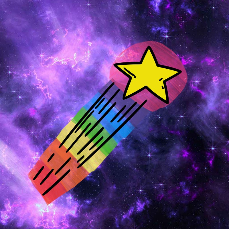 a shooting star in the sky