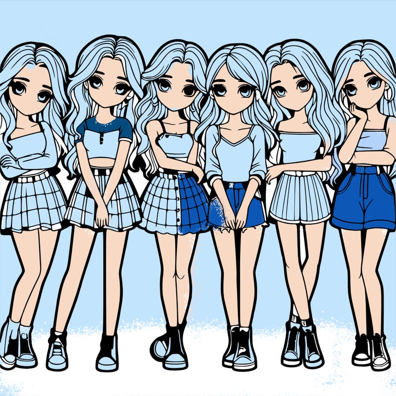 a group of girls realistic